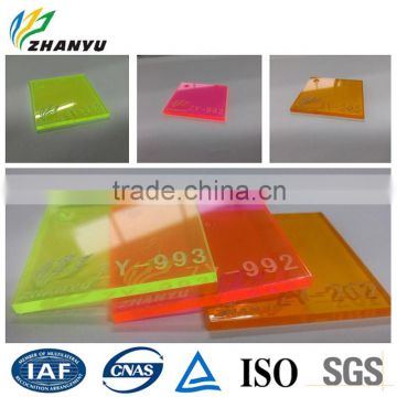 Decaration and Furniture usage panel 100% New Material Colored Fluorescence Acrylic Sheet