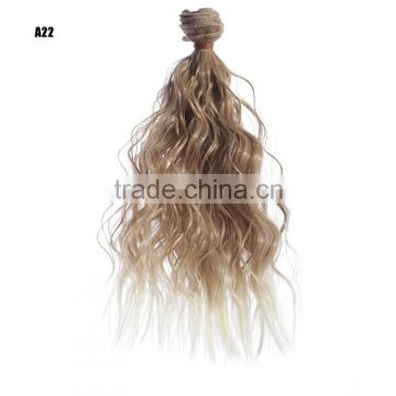 25cm Long Ombre Wavy Hair Curly Extension Bundles for Doll