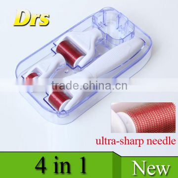 DRS top selling titanium alloy 4 in 1 derma roller 300+720+1200 pins roller head with CE approved