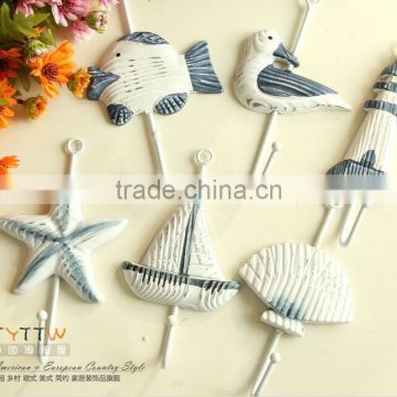 CY077 Mediterranean style decorative wall hanging tag hook decorative wall hanging tag Fish animal seashell hanging tag