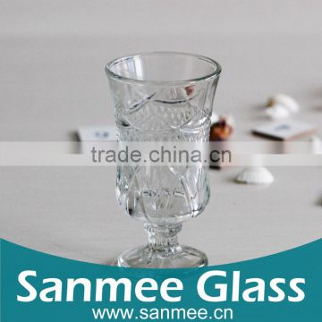 Manufactory Supply Flower Embossed Mini Glass Goblet