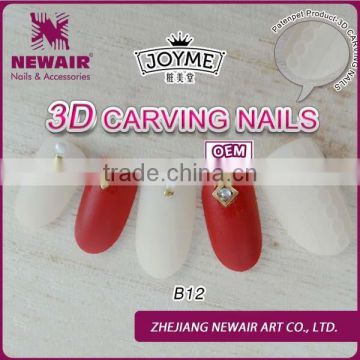 Beauty nail supplies press on nails two color metal decoration artificial nail tips natural