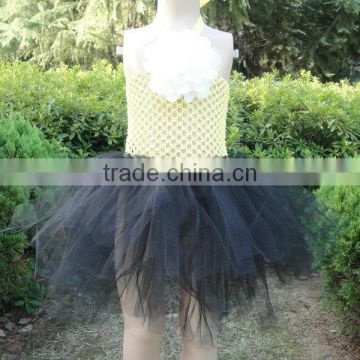 New style Eco-friendly material used baby crochet top tutu dress
