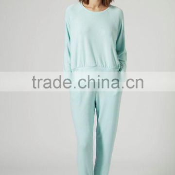 sky blue blank Textured Loungewear Sweater pajamas for women
