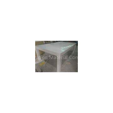 15mm Beveled Edeg Seamless White Restaurant Polyester / Corian Marble Table Tops