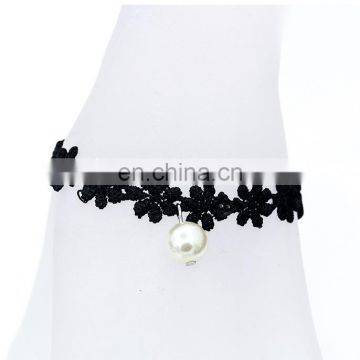 Charm Black Lace Adjustable Bracelet With Pendants