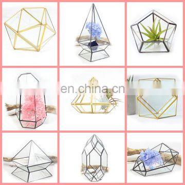 terrarium geometric glass terrarium wholesale gold color