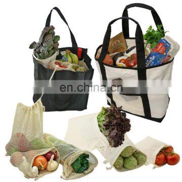 Simple Ecology Reusable Grocery Shopping Bag Gift or Starter Set, Washable, Durable Organic Cotton bag