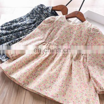 2020 autumn new 2 colors cute children's wear floral sweet round neck skirt girls skirts children's clothes