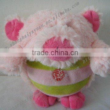 17cm lovely round plush singing pig toy/stuffed pig