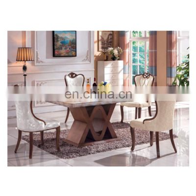 Home Rectangular table solid wood base Marble  dinning tables glass table sets