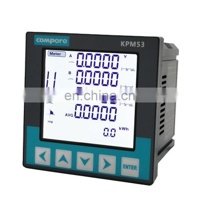 RS485 programmable lcd monitor 3 phase digital power consumption meter
