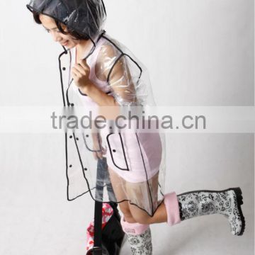 fashional PVC rain coat for women