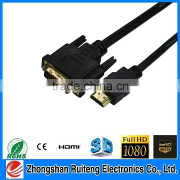 Gold HDMI to DVI cable High Purity Oxygen Free Copper