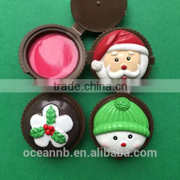 cute big cupcake snowman and santa claus lip balm for Merry Xmas gift