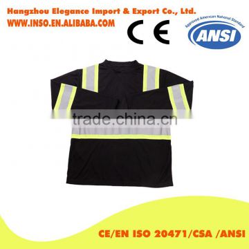 hi viz safety reflective t-shirt black safety reflective shirt wholesale cotton shirt