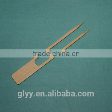 Double Pronge Bamboo Skewer BBQ Teppo Skewer Made in China