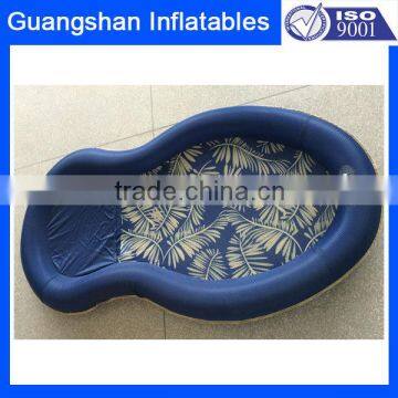 PVC water lounge inflate pool float chair with Polyester fiber cover