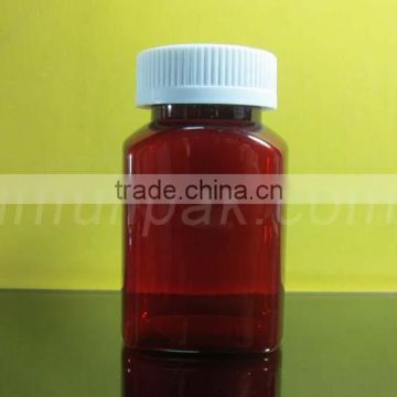 120cc Amber Square Pill Bottle & Pharmaceutical Bottle with CRC Cap