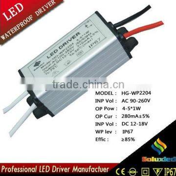 china supplier power adapter for led light 4-5*1W 220v ac to 12v