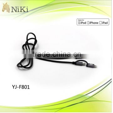 2 in 1 1m USB charging cable for iphone and android