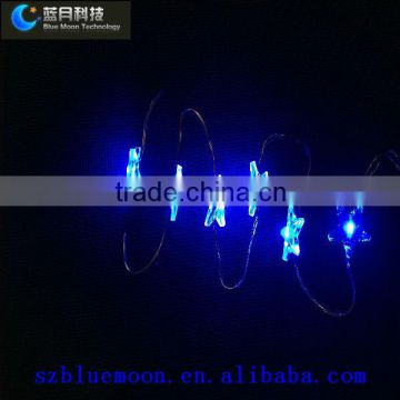 Real factory blue color led christmas star string lights