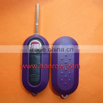 High quality Fiat 3 button flip remote replacement key shell(Purple Color)