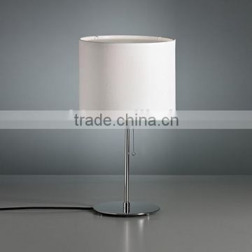 0613-1 Nickel plated metal fabric linen shade with diffuser Table Lamp