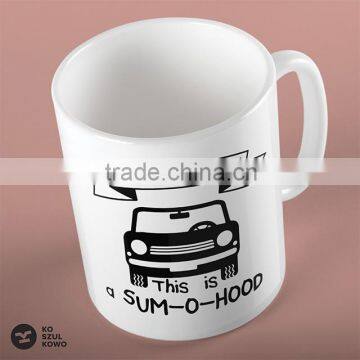 2016 Custom Design Mug Cup Glass Print Logo Slogan Sublimation OEM printing service