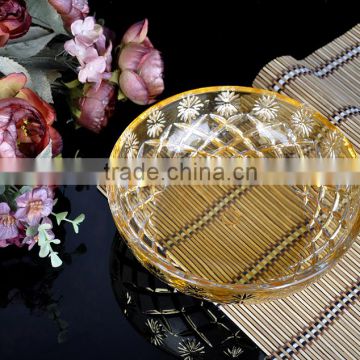 cheap gold design crystal glass bowl