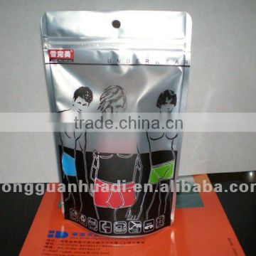 colored plastic clothing underdress packing bag with zip lock