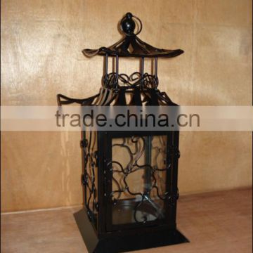 Metal lantern pagoda shape with black powder coating