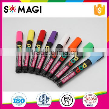 8 Pack Fluorescent colors Anti-wipe Liquid Chalk Markers with Reversible 6mm Tip for Glass, Window & LED Art Menu Writing Board