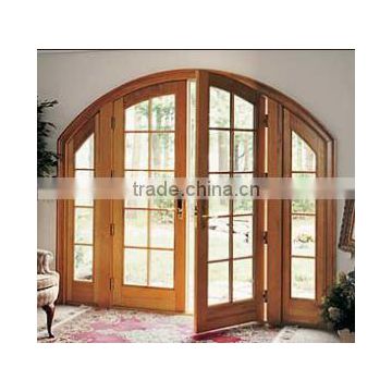 arched top glass inserts carving wood door design in foshan