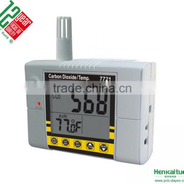 Wallmount Super Large LCD Carbon Dioxide Gas Temperature Detector With Alarm