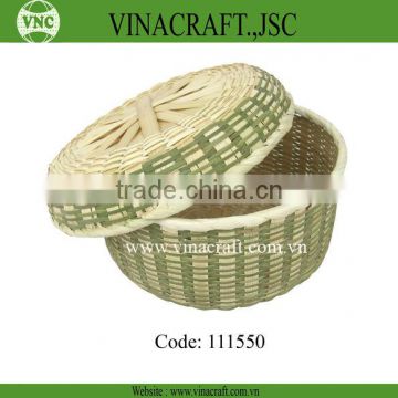 Nature bamboo basket with cover