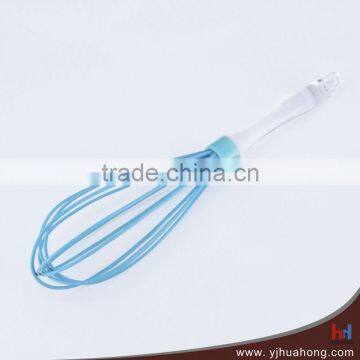 Transparent plastic handle silicone egg whisk (HEW-37A)
