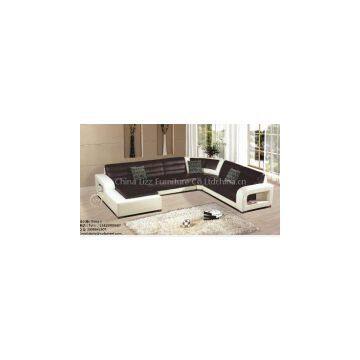 L.H806D white and black leather sofa