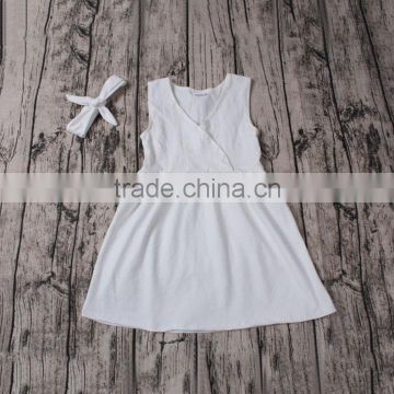 Yawoo 2017 teenage white cotton neck designs simple boutique dresses girls party dresses