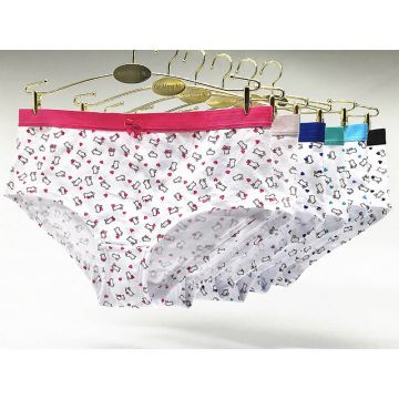 Yun Meng Ni Sexy Underwear Fancy Cartoon Print Girls Briefs Good Elasticity Colorful Waistband Sexy Cotton Panty