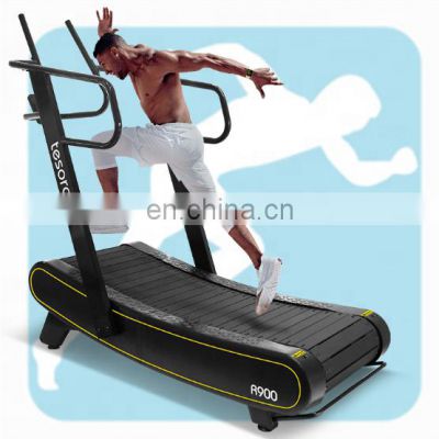 A commercial use curved self-power non-motorized cheap treadmill dog home fitness sports equipment walking exercise machine