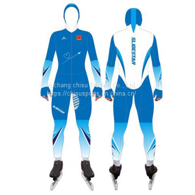 New Upgrade Breathable Zipper Closure One Piece Long Sleeve Speed Skating Training Suit Sportswear Outwear with Hat