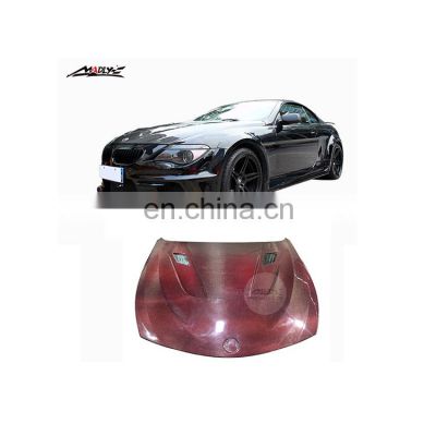 Red Carbon Fiber 6 Series E63 HOOD for BMW E64 Bonnet for BMW 6 Series body kits High Quality 2004-2009 Year