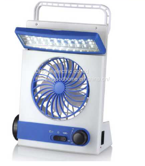 Solar mini fan 220V charging fan with light electric fan Multi-functional student fan