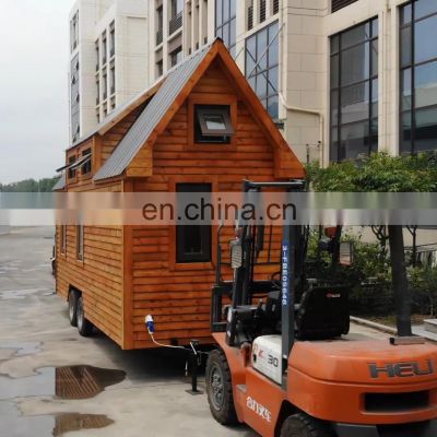Luxury fabricated living container mobile trailer house on wheels restaurant with kitchen