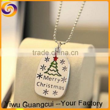 Zinc alloy merry christmas words decoration necklace