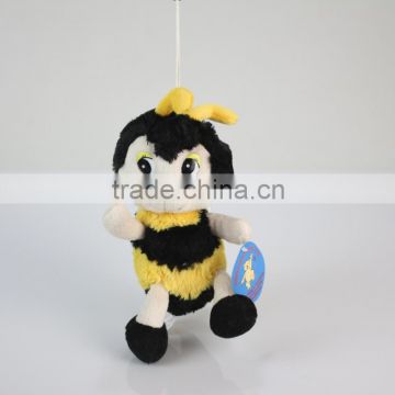 Plush 25cm high Bee Small Pendant/Soft Stuffed 25cm High Yellow Bee Pendant/Lovely Simling Bee Small Stuffed Pendant