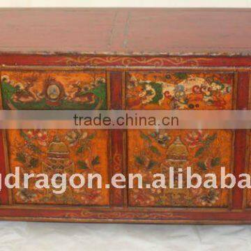 Chinese Antique Hand painting Four door four drawer cabinet 140*41*51cm