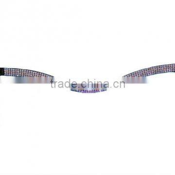 Leather Browband 4 row diamante light blue colour (A-404)(GNG)