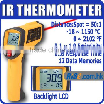 50:1 Non-contact Pyrometer -18~1150 C 0~2102 F 0.1~1EM Laser IR Infrared Thermometer
